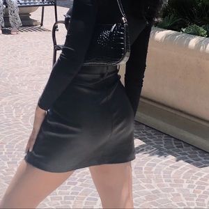 zara leather mini skirt